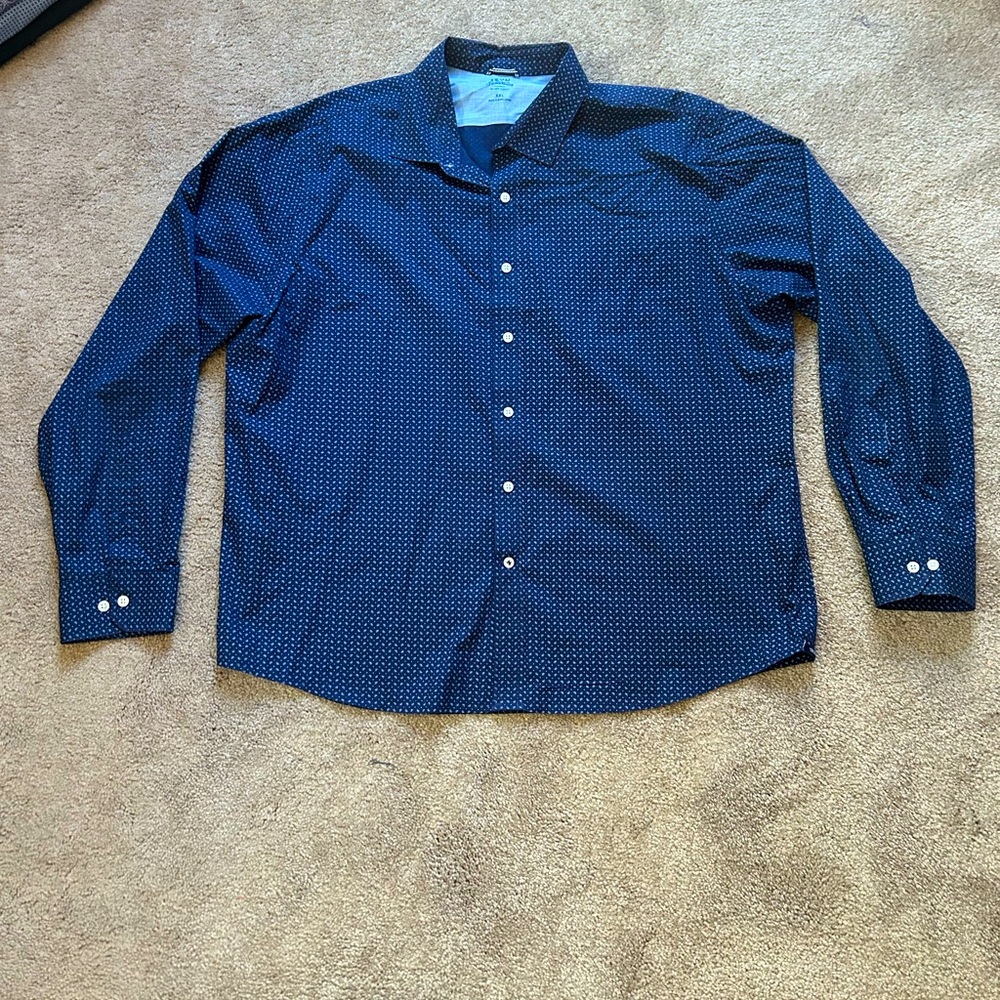 Izod Saltwater Blue Casual Button Down Shirt